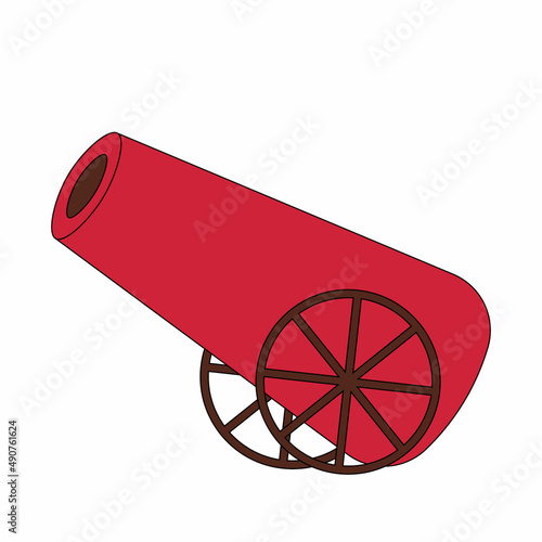 Single element Cannon. Draw illustration in color