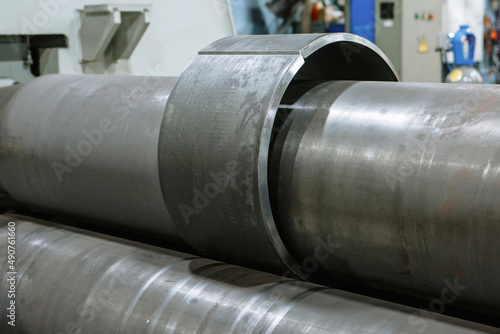 A sheet of iron that passes through the bending machine. Automation
