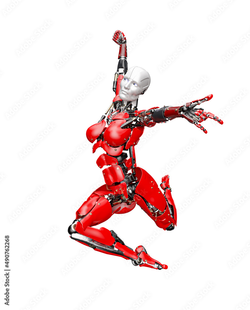 amazing robot is doing a swing spider pose amazing robot is doing a swing spider pose
