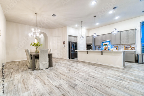 Luxury white twilight kitchen  photo