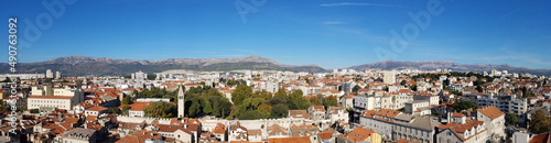 Panoramic cityscape view of Split Croatia