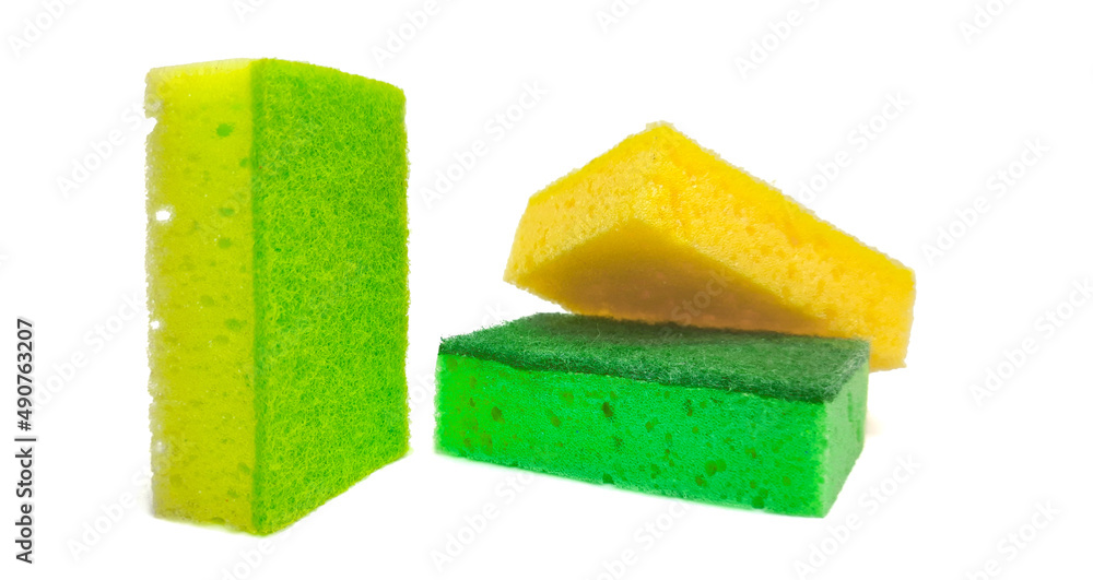 Kitchen sponge isolated on a white background Kitchen sponge isolated on a white background