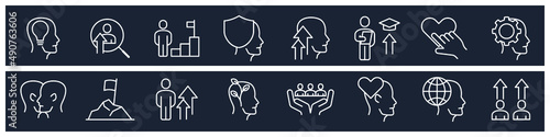 set of Personal Growth or soft skill people elements symbol template for graphic and web design collection logo vector illustration