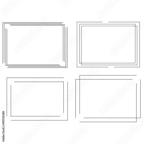 Set of frame border line page vector vintage simple