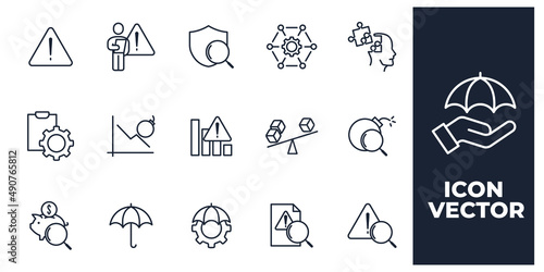 set of Risk Management elements symbol template for graphic and web design collection logo vector illustration