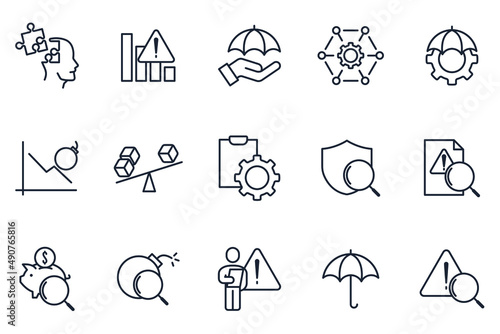 set of Risk Management elements symbol template for graphic and web design collection logo vector illustration