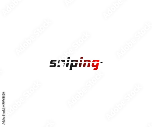 sniping Logo Design Template Vector Graphic Branding Element.