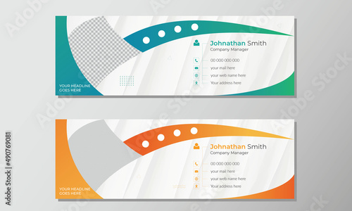 modern email signature design template with 2 color scheme