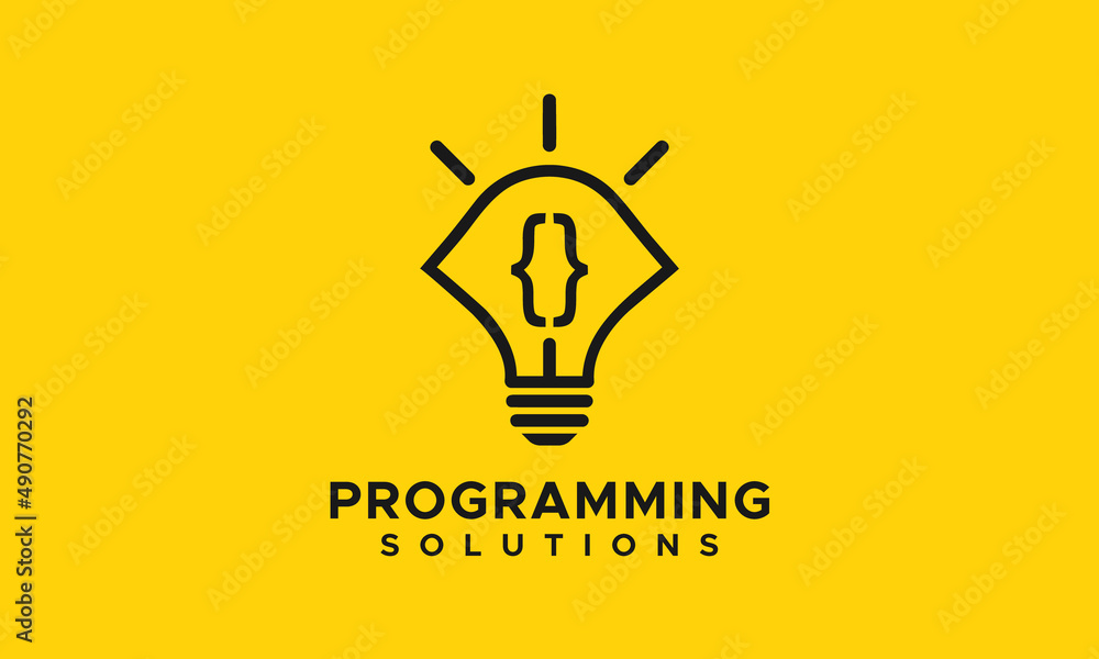Programming Solutions With Coding Logo Design Template Programming Solutions With Coding Logo Design Template