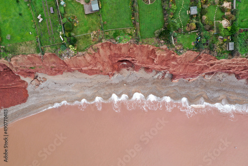 Fotografia Aerial photo of coastal erosion