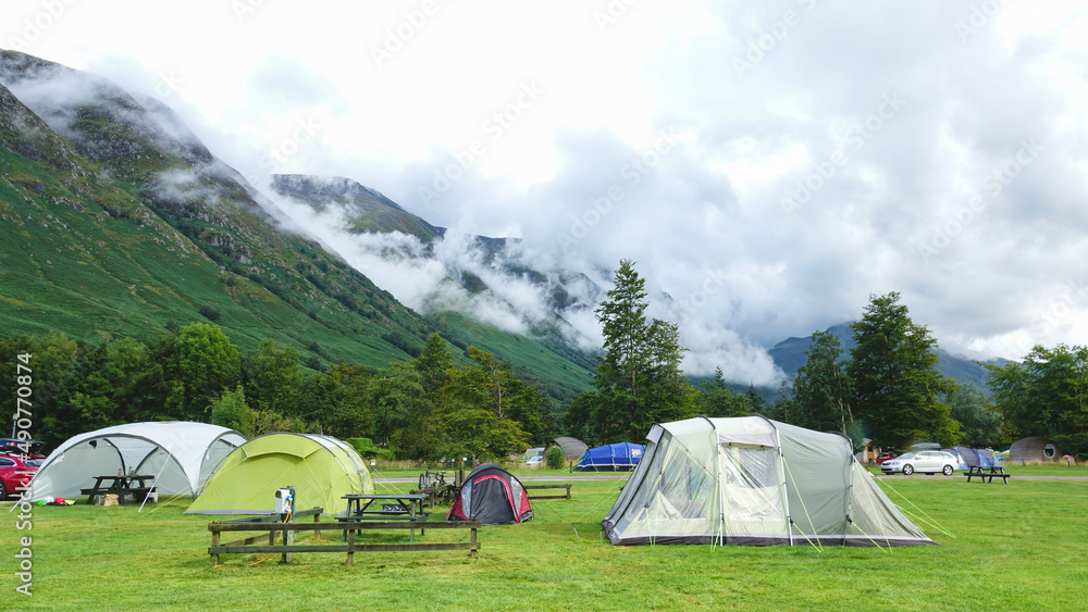 campsite  in the mountains