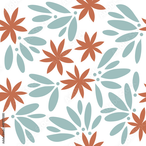 Seamless pattern with modern floral design