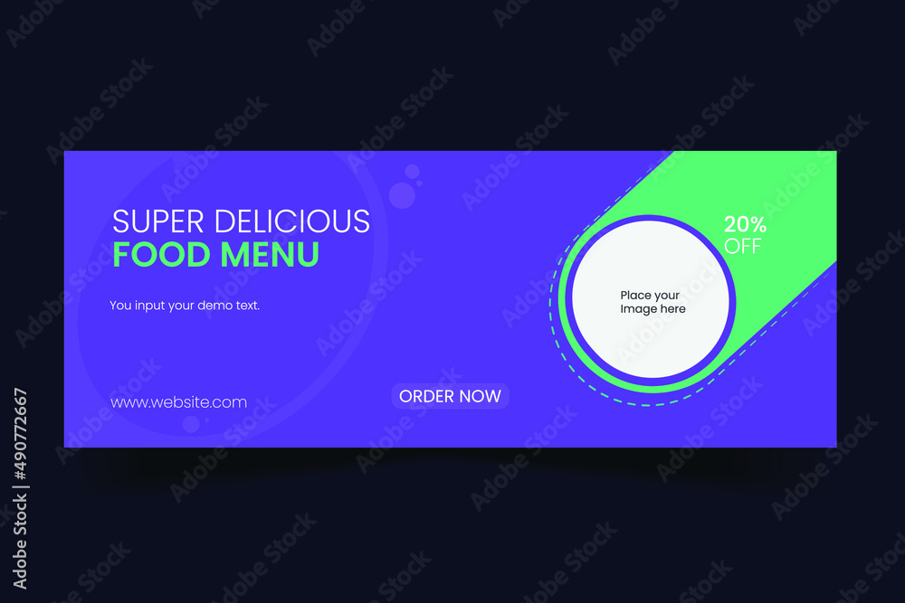 super delicious food menu banner design template