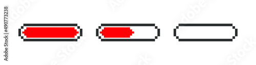 Life scale pixel 8 bit concept. Video game symbol.