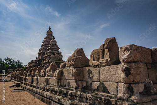 Shore temple built by Pallavas is UNESCO`s World Heritage Site located at Mamallapuram or Mahabalipuram in Tamil Nadu, South India. Very ancient place in the world.