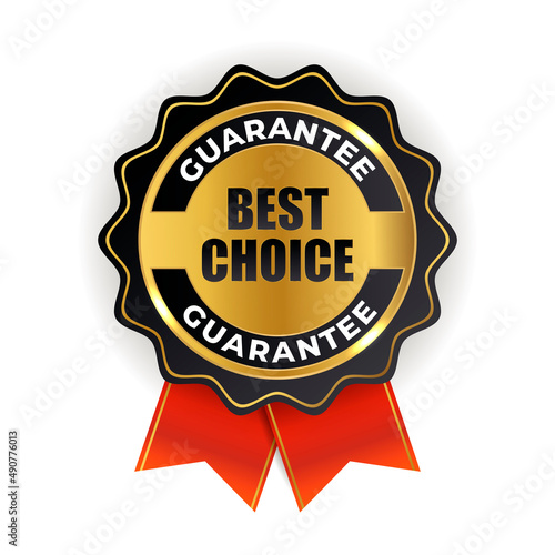 Best choice golden quality label sign. illustration