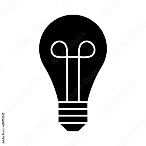 Simple Bulb Icon Isolated on White. Illustration