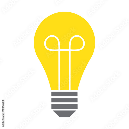 Simple Bulb Icon Isolated on White. Illustration