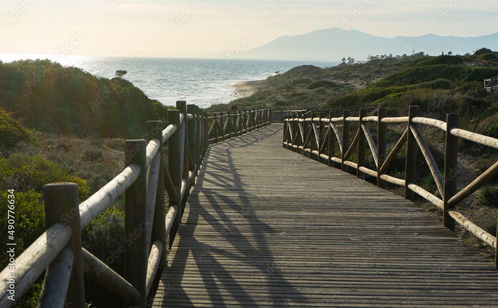 Fototapeta premium PASARELA DE MADERA EN PLAYA
