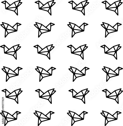 Cranes. Origami. Pattern with Cranes
