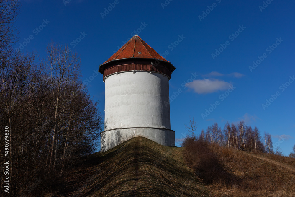 Compensation tower of the Bielkowo power plant on the Radunia river Compensation tower of the Bielkowo power plant on the Radunia river