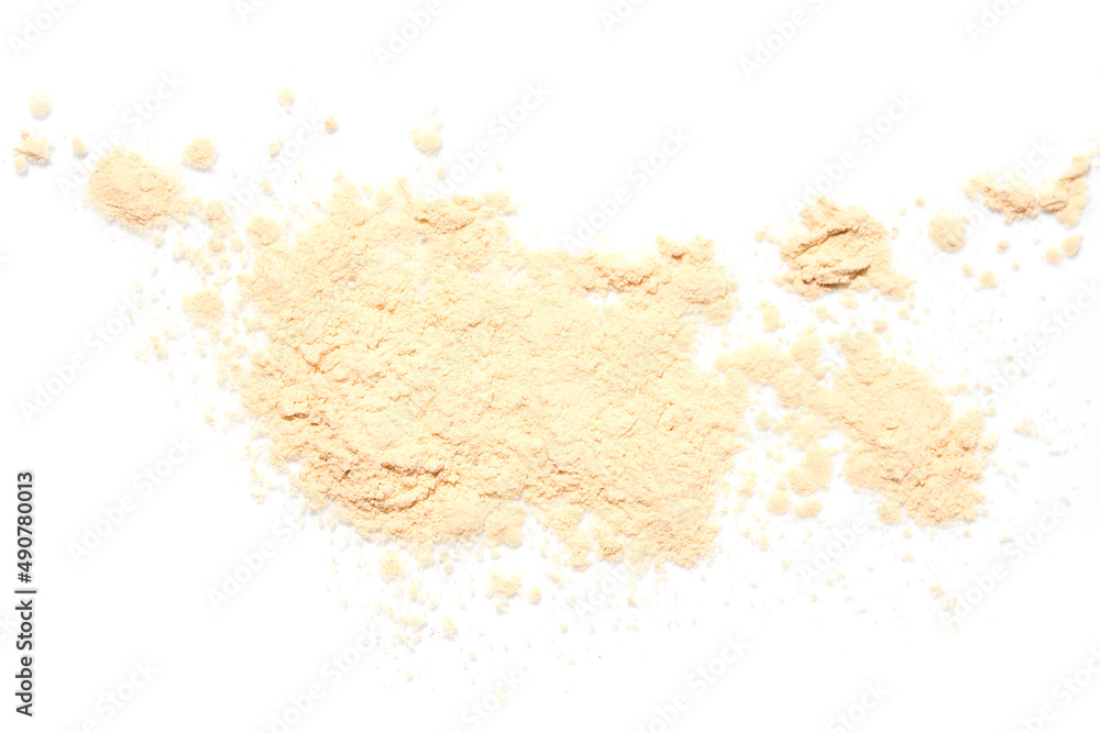 Broken powder isolated on white background Broken powder isolated on white background