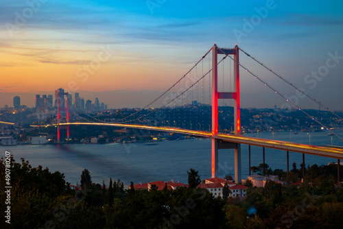 Fototapete Istanbul view at sunset