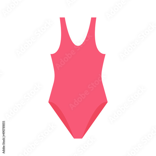 Swimsuit simple icon red. Illustration.