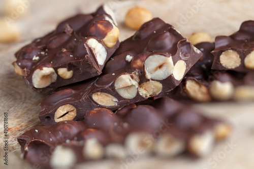 homemade chocolate with a large number of nuts