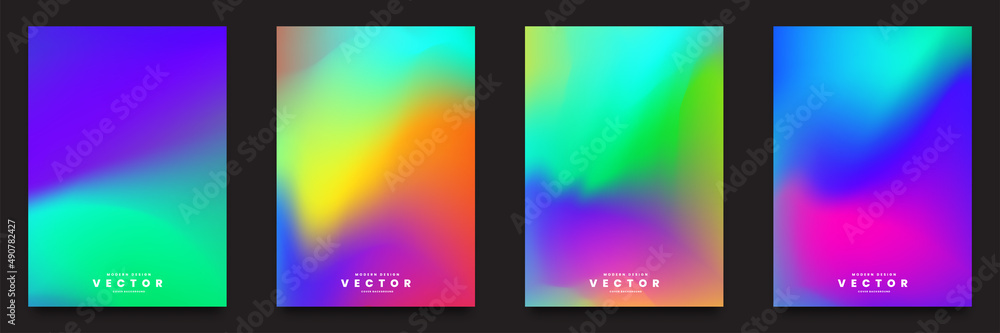 Set of abstract colorful gradient vector cover designs. backgrounds for business brochures, cards, packages and posters.