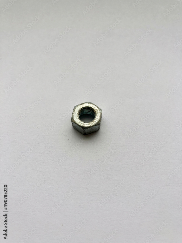 Chrome Nut on white background Chrome Nut on white background