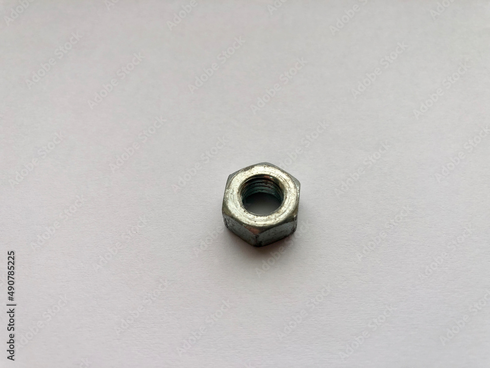Chrome Nut on white background Chrome Nut on white background