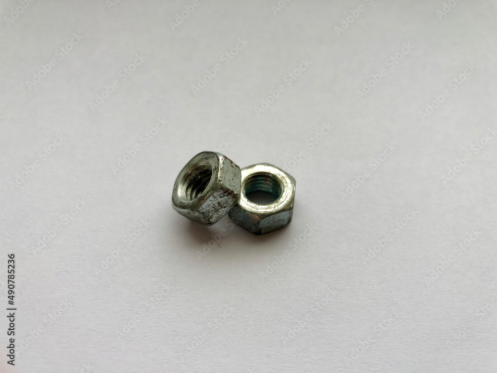 Chrome Nut on white background Chrome Nut on white background