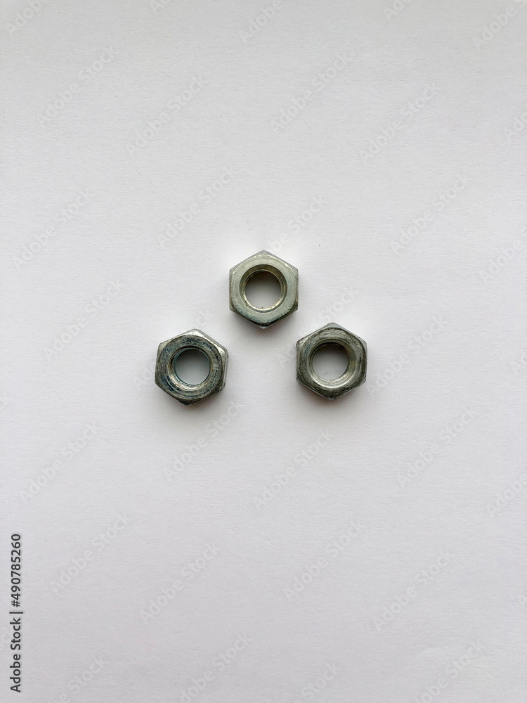 Chrome Nut on white background Chrome Nut on white background