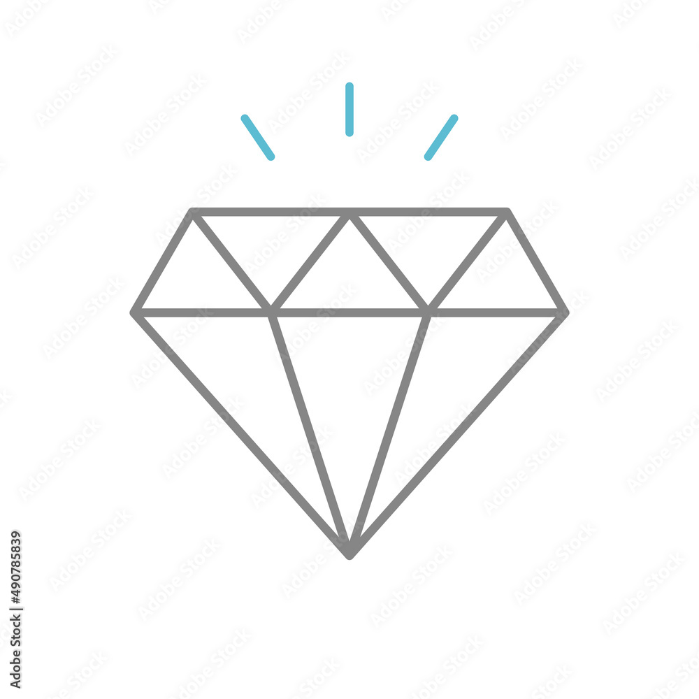 Diamond simple icon on white. Illustration Diamond simple icon on white. Illustration