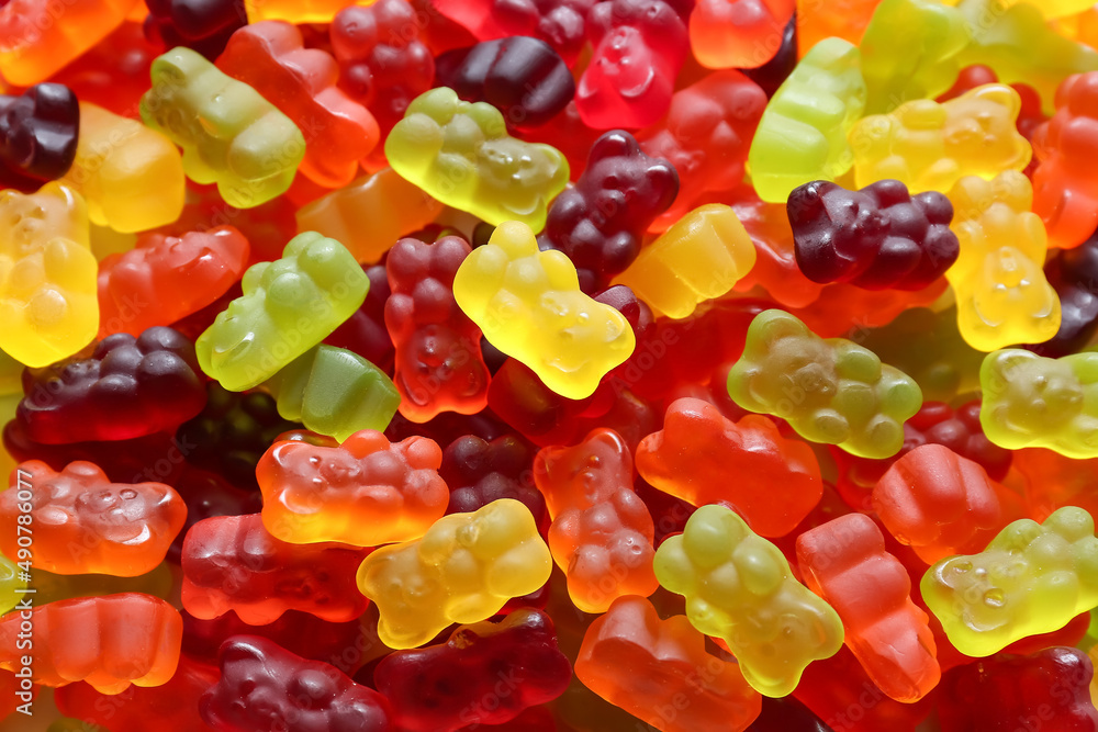 Sweet jelly bears as background, closeup Sweet jelly bears as background, closeup