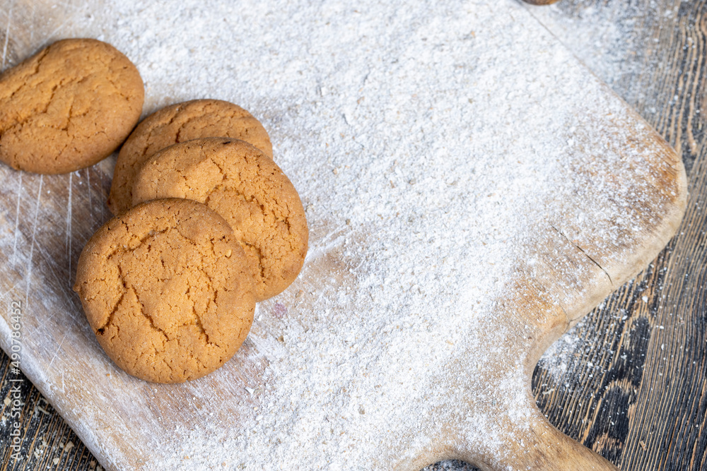 several round light cookies after cooking several round light cookies after cooking