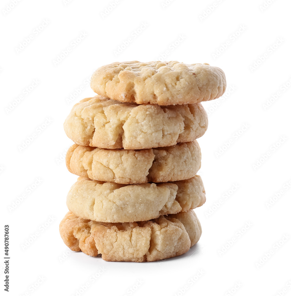 Tasty peanut cookies on white background Tasty peanut cookies on white background