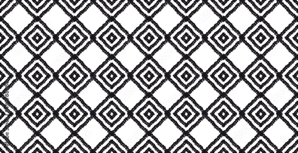 Rauten nahtloses Muster schwarz weiß für Teppiche, Tapete, Interieur, handgezeichnet, Kritzeleien, Hintergründe, geometrisch