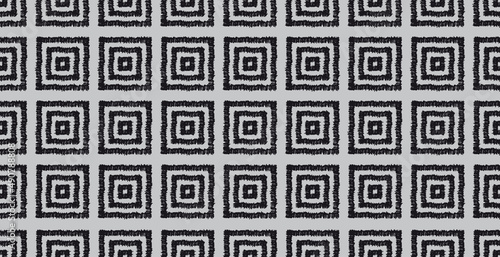 Geometrisches nahtloses Muster Quadrate schwarz 
 grau für Teppiche, Tapete, Interieur, handgezeichnet, Kritzeleien, Hintergründe