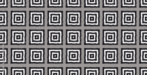 Geometrisches nahtloses Muster Quadrate schwarz weiß grau für Teppiche, Tapete, Interieur, handgezeichnet, Kritzeleien, Hintergründe