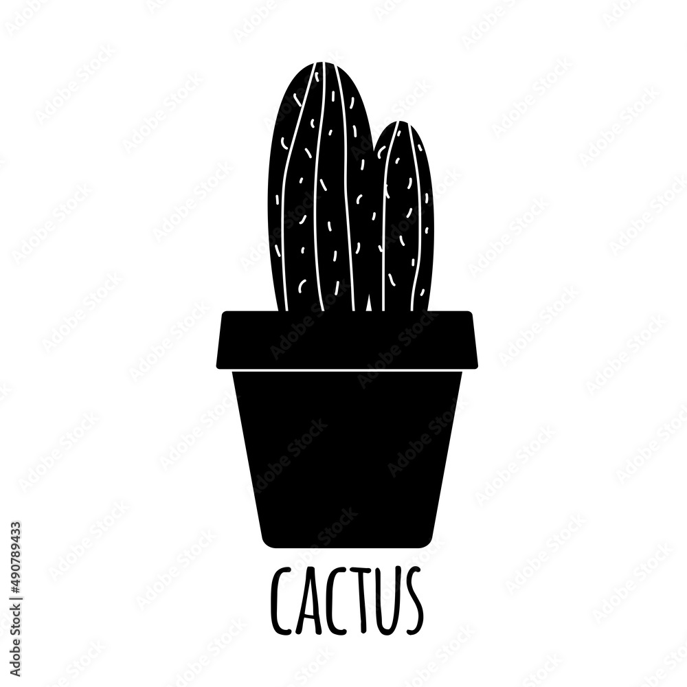 Cute little cactus icon on white. illustration Cute little cactus icon on white. illustration