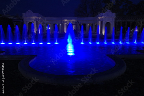 Artistic fountain at night 