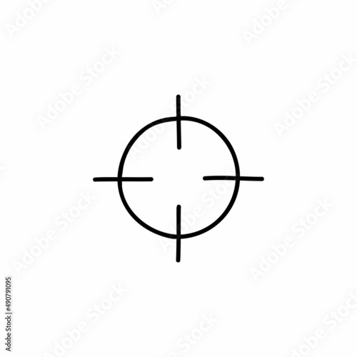 target, aim doodle icon, vector color line illustration