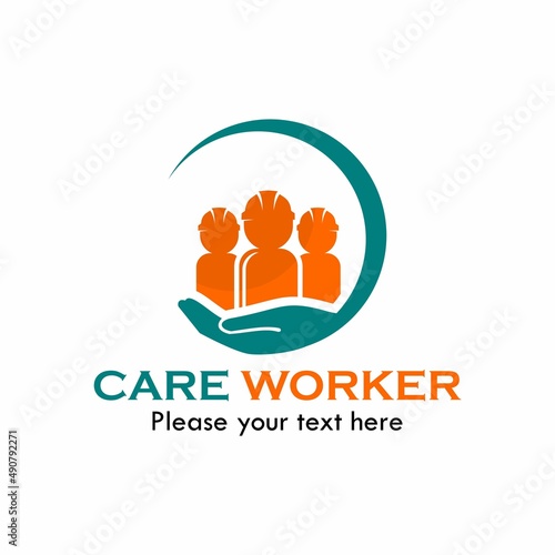 Care worker logo template illustration