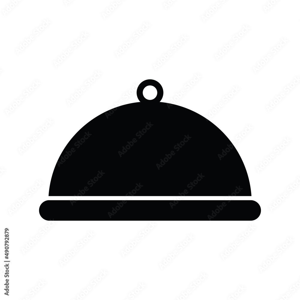 Simple tray with lid for serving food icon in trendy line style isolated on white background for web apps and mobile concept. Illustration Simple tray with lid for serving food icon in trendy line style isolated on white background for web apps and mobile concept. Illustration