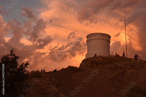 View of Torreon de Chos Malal. Historical landmark in Argentina. photo