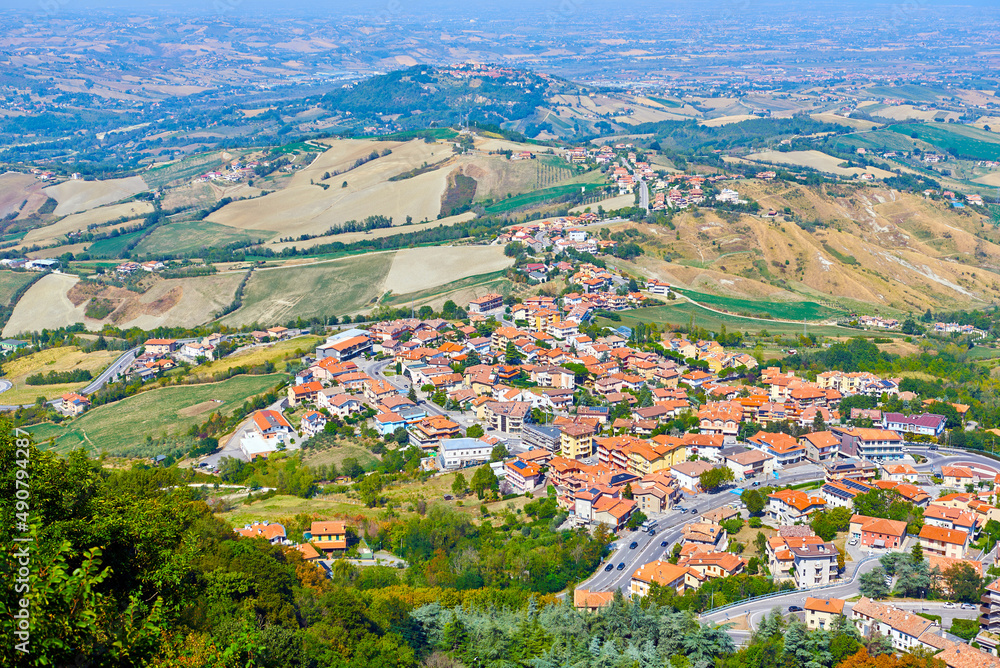 Panorama of Republic of San Marino and Italy	
