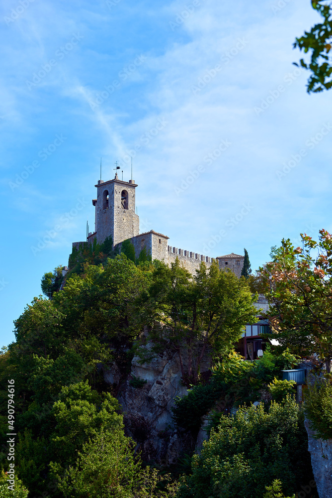 Guaita Tower Fortress at Top of Mountain Titano in Republic of San Marino.
