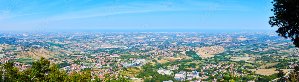Panorama of Republic of San Marino and Italy Panorama of Republic of San Marino and Italy